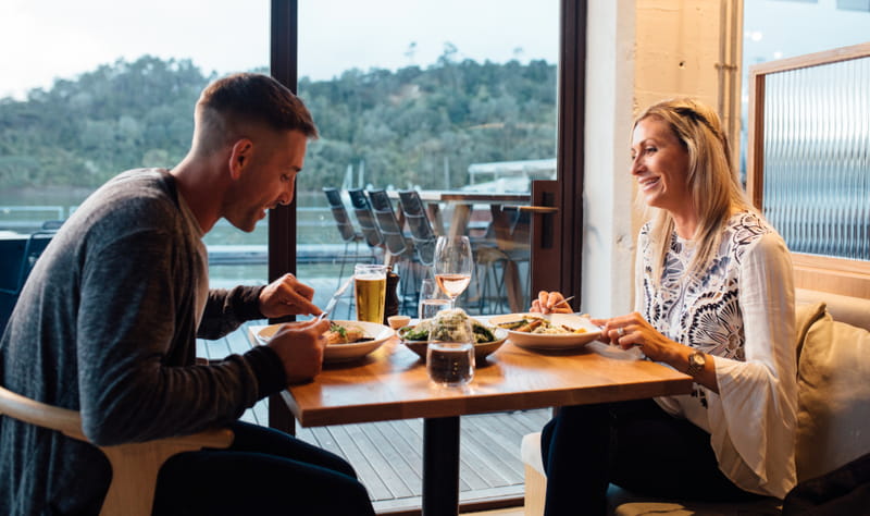 Couple in restaurant at Hobsonville Point